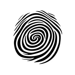 Fingerprint Logo Monochrome Design Style