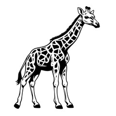 Giraffe Logo Monochrome Design Style