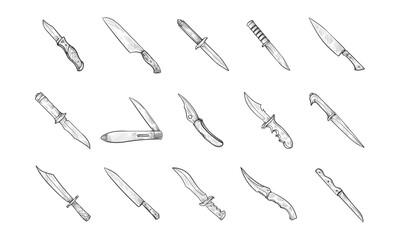 knife handdrawn collection