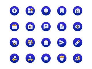 User Interface Icon Pack Gradient Circular Filled Style. Material Icon Collection, Perfect for Websites, Landing Pages, Mobile Apps, and Presentations. Suitable for UI UX.
