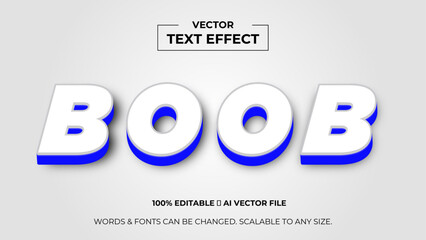 Boob typography premium editable text effect - Style text effects. banner, background, wallpaper, flyer, template, presentation, backdrop. editable text effect. vector illustration