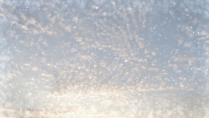 nice snow on clouds on sky bg - photo of nature - obrazy, fototapety, plakaty