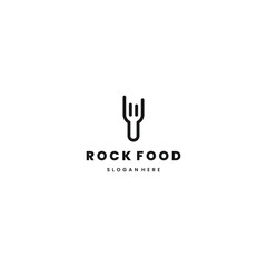 simple Rock fork, Cool fork, hard fork logo design on isolated background