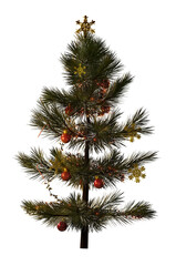 3D Illustration , Christmas tree ,  decorated