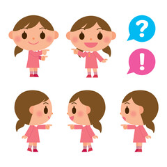 指差し 女の子 セット