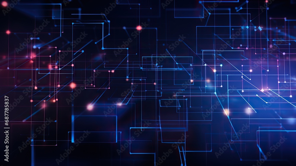 Poster digital blue network connection. abstract pattern with dots and lines. futuristic modern background.