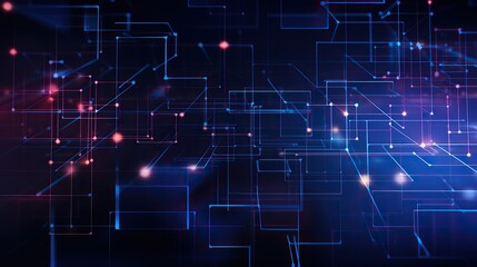 Digital blue network connection. Abstract pattern with dots and lines. Futuristic modern background. gradient background.