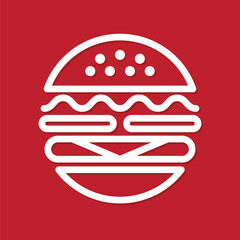 Simple Burger Outline Logo Design