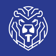 Simple Lion Logo Official Outline Design