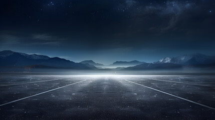 Asphalt road at night - Powered by Adobe