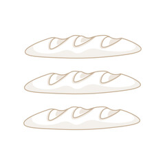 Simple line art baguette Vector illustration logo