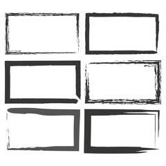 Set of grunge Frames. Textured rectangles. Vector illustration. EPS 10.