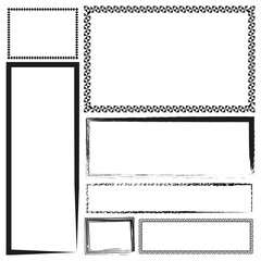 Grunge style square and rectangle shapes. Vector illustration. EPS 10.