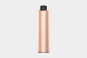 metallic bottle mockup isolated on white background. 3d illustration