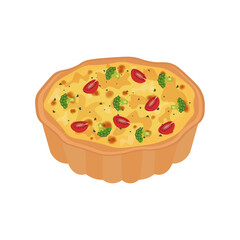  Whole Homemade Quiche Vector Illustration logo