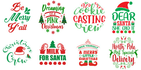 Christmas and Winter Hand Lettering Bundle Christmas Vector Illustration for Newsletter, Packaging, Vouchers