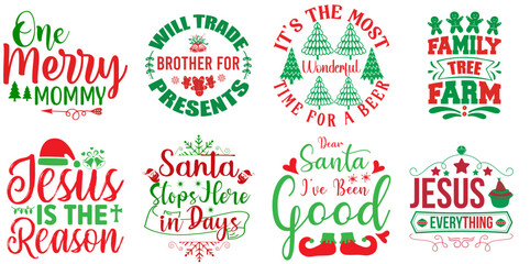 Christmas and Holiday Quotes Collection Christmas Vector Illustration for Flyer, Advertisement, Printing Press
