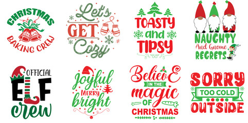 Christmas and Winter Labels And Badges Collection Christmas Vector Illustration for T-Shirt Design, Gift Card, Mug Design