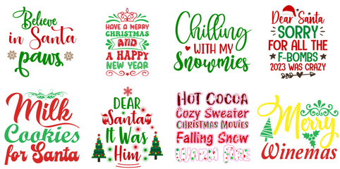 Christmas and New Year Trendy Retro Style Illustration Bundle Christmas Vector Illustration for Advertisement, Logo, Sticker