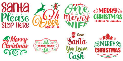 Merry Christmas and Happy New Year Calligraphy Collection Christmas Vector Illustration for Book Cover, Brochure, Motion Graphics