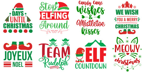 Merry Christmas and New Year Calligraphy Set Christmas Vector Illustration for Poster, Packaging, Motion Graphics