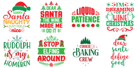 Rolgordijnen Merry Christmas and Happy Holiday Labels And Badges Bundle Christmas Vector Illustration for Infographic, Decal, Magazine © David