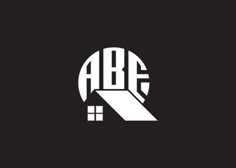 Real Estate Letter ABE Monogram Vector Logo.Home Or Building Shape ABE logo