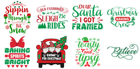 Christmas and New Year Labels And Badges Set Christmas Vector Illustration for Announcement, Infographic, Packaging