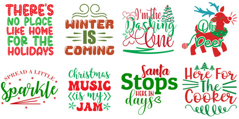 Naklejka premium Merry Christmas and New Year Invitation Collection Christmas Vector Illustration for Presentation, Packaging, Printing Press