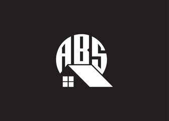 Real Estate Letter ABS Monogram Vector Logo.Home Or Building Shape ABS logo