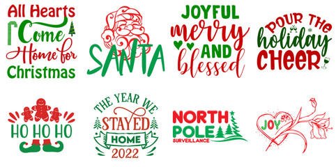 Fototapeta na wymiar Christmas and Winter Hand Lettering Set Christmas Vector Illustration for Packaging, Stationery, Flyer
