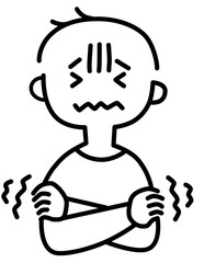 寒がっている人物のイラスト