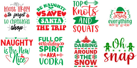 Merry Christmas and Winter Phrase Bundle Christmas Vector Illustration for Advertisement, Mug Design, Decal