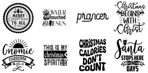 Merry Christmas Invitation Bundle Christmas Black Vector Illustration for Advertisement, Announcement, Bookmark