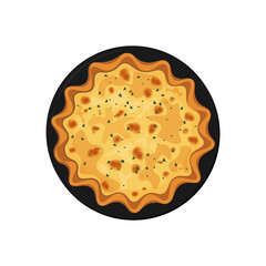 Quiche Lorraine Top View Vector Illustration Logo