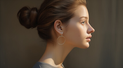 Profile of a woman with soft lighting.