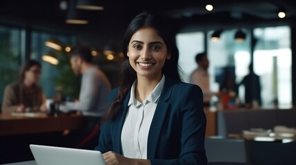 Young Professional Man Smiling and Looking at the Camera while Working with Laptop in the Office
