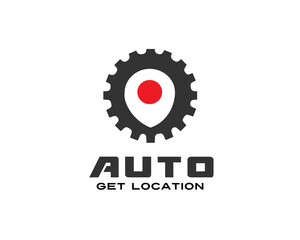 auto gear system location logo icon symbol design template illustration inspiration