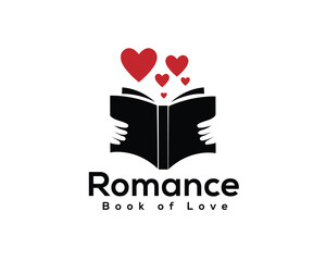 novel book romance love logo icon symbol design template illustration inspiration