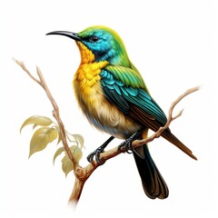 Fototapeta premium Goulds Sunbird full body on white background