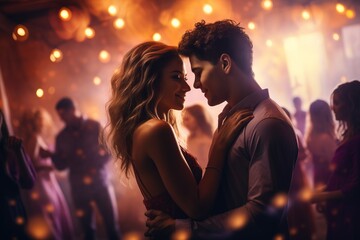 blur background of people in valentine day, generative ai