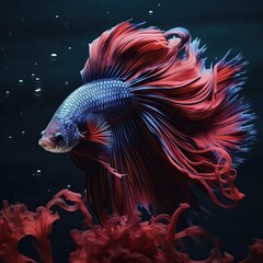 Halfmoon Betta on black