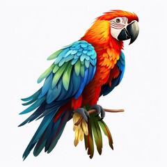 Obraz premium Harlequin Macaw full body, on white background