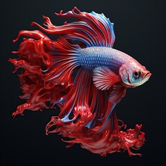 Fototapeta premium Beta fish on black background