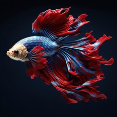 Fototapeta premium Beta fish on black background
