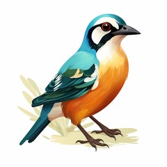 Fototapeta premium Hooded Pitta on white background