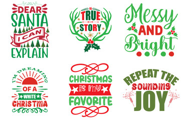 Christmas and Winter Inscription Set Christmas Vector Illustration for Flyer, Banner, Holiday Cards