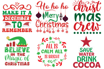 Christmas and New Year Inscription Collection Christmas Vector Illustration for Packaging, T-Shirt Design, Banner