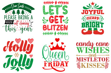 Happy Holiday and Winter Trendy Retro Style Illustration Bundle Christmas Vector Illustration for Bookmark, Icon, Banner