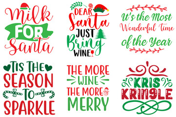 Christmas and Winter Invitation Bundle Christmas Vector Illustration for Label, Newsletter, Bookmark